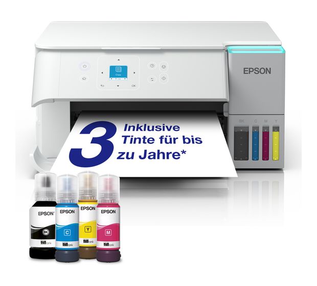 Epson EcoTank ET-2956 All in One A4 Tintenstrahl Drucker 4800 x 1200 DPI f&uuml;r 310,00 Euro