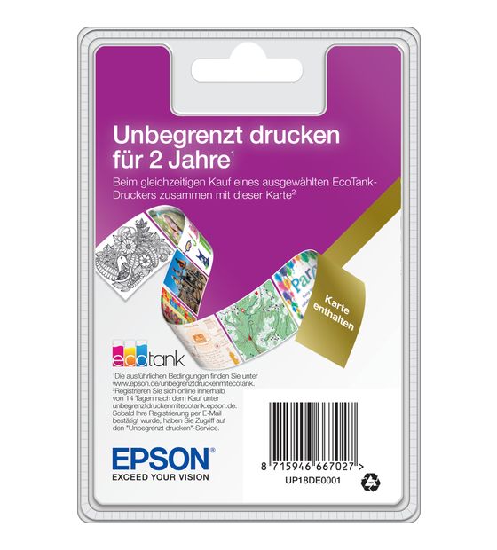 Epson EcoTank Unlimited Printing Druckerpatronen f&uuml;r 7,50 Euro