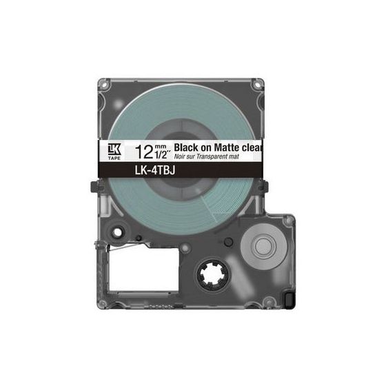 Epson Matte Tape – Clear/Black 12mm(8m) – LK-4TBJ f&uuml;r 7,48 Euro