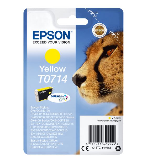 Epson T0714 C13T07144012 originale Druckerpatronen Gelb 5,5 ml f&uuml;r 8,40 Euro