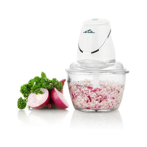 Eta Basto Zerkleinerer 500 W 4 Klingen 1,25 l Glas Behälter  (Transparent, Weiß) f&uuml;r 39,99 Euro