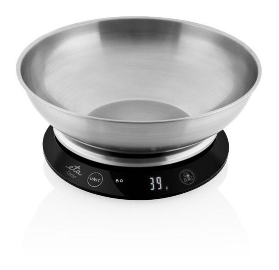 Eta Carrie Elektronische Küchenwaage bis 5 kg Genauigkeit 1 g  (Schwarz, Edelstahl) f&uuml;r 34,99 Euro