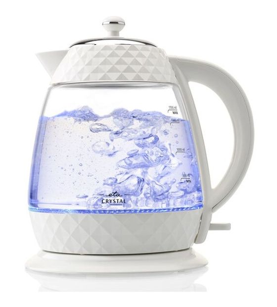 Eta Crystal 1,7 l Wasserkocher 2200 W  (Transparent, Weiß) f&uuml;r 37,99 Euro