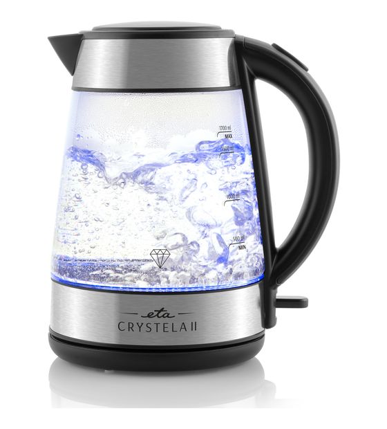 Eta Crystela II 1,7 l Wasserkocher 2200 W (Schwarz, Edelstahl, Transparent) f&uuml;r 45,99 Euro