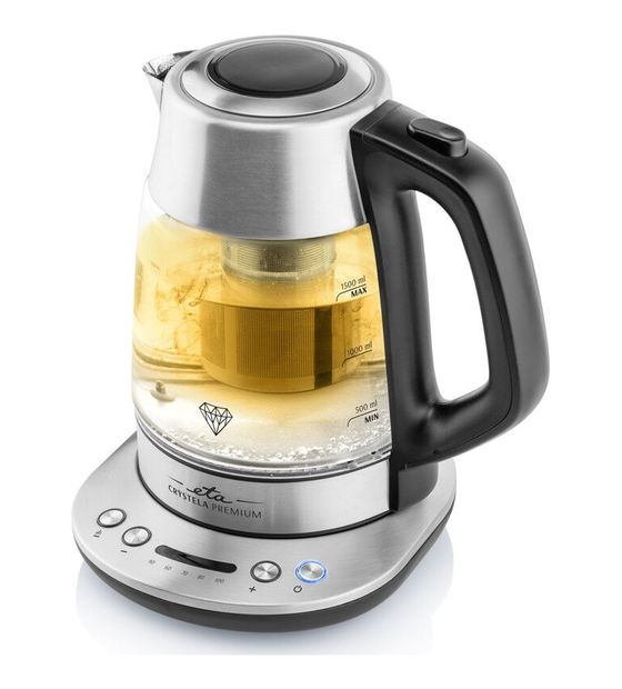 Eta Crystela Premium 1,5 l Wasserkocher 2200 W (Schwarz, Edelstahl, Transparent) f&uuml;r 63,99 Euro