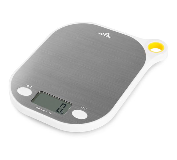 Eta Grami Elektronische Küchenwaage bis 8 kg Genauigkeit 1 g  (Weiß, Edelstahl) f&uuml;r 19,99 Euro