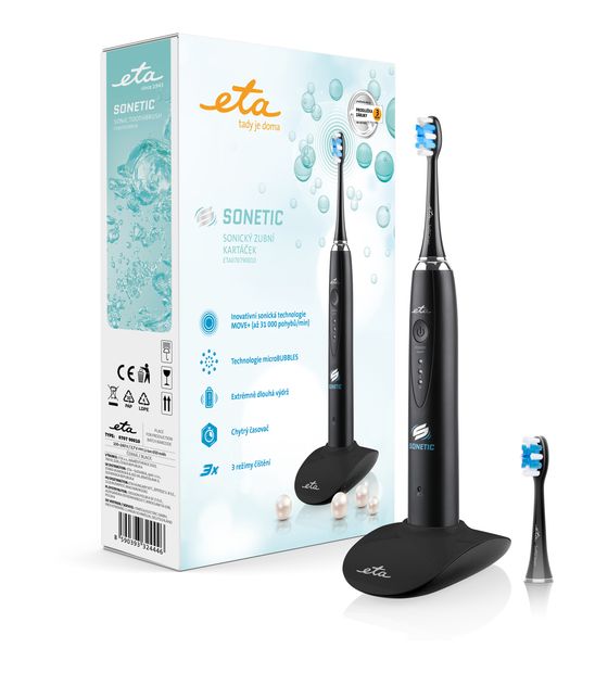 Eta Sonetic Schall-Zahnbürste für Erwachsene  (Schwarz) f&uuml;r 54,99 Euro