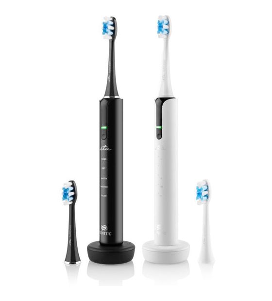 Eta Sonetic Duo Schall-Zahnbürste 40000 Bewegungen pro Minute  (Schwarz, Weiß) f&uuml;r 109,99 Euro