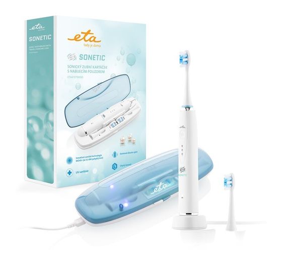 Eta Sonetic Reise Schall-Zahnbürste für Erwachsene 31000 Bewegungen pro Minute  (Weiß) f&uuml;r 54,99 Euro