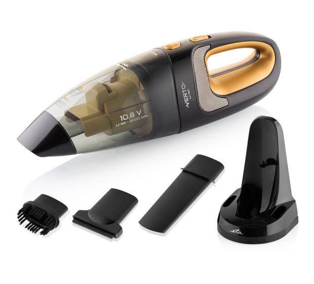 Eta Verto Handstaubsauger Beutellos bis 15 min Laufzeit 10,8 V HEPA  (Schwarz/Gold) f&uuml;r 45,99 Euro