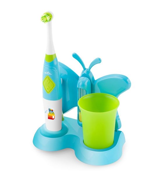 Eta Zubnicka  Kids Rotierende-vibrierende Zahnbürste für Kinder 4500 Bewegungen pro Minute  (Blau, Grün, Weiß) f&uuml;r 14,99 Euro
