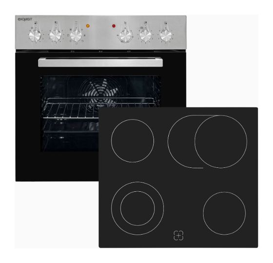 Exquisit EHE 156-2.1 UBZ Herdset 59 l mit 60 cm Glaskeramik Kochfeld f&uuml;r 388,00 Euro