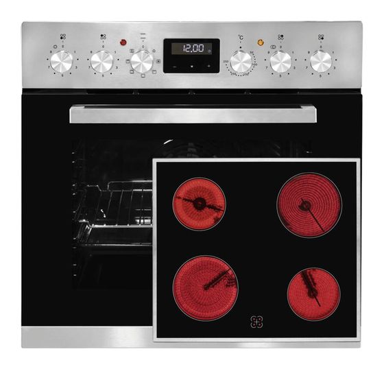 Exquisit EHE 157-2 UR-Set Herdset 59 l mit 60 cm Glaskeramik Kochfeld f&uuml;r 389,00 Euro