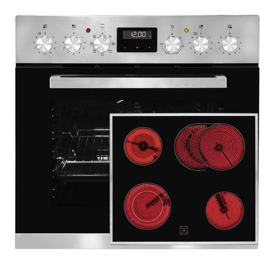 Exquisit EHE 157-2 URBZ-Set Herdset 59 l mit 60 cm Glaskeramik Kochfeld f&uuml;r 432,00 Euro