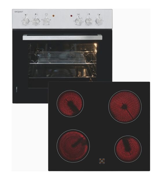 Exquisit EHE145-010 Set Herdset normal mit 60 cm Glaskeramik Kochfeld f&uuml;r 338,00 Euro