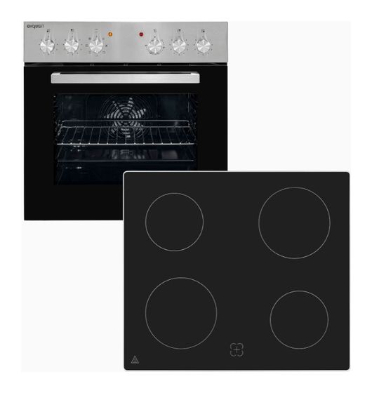 Exquisit EHE156-2.1U Herdset 59 l mit 60 cm Glaskeramik Kochfeld f&uuml;r 365,00 Euro