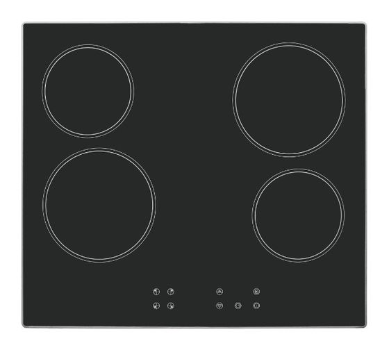 Exquisit EKC601-Rsw-020 autarkes 58 cm Glaskeramik Kochfeld/Herdplatte 4 Zone(n) f&uuml;r 134,99 Euro