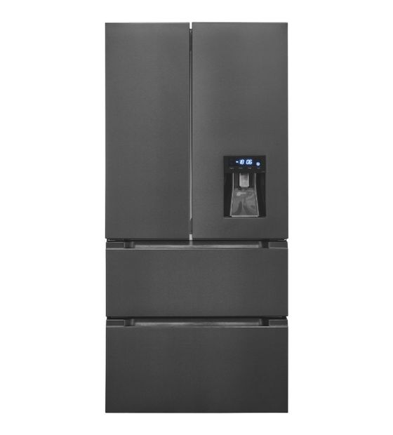 Exquisit FD490-160-WS-202E Side-by-Side Kühl-/ Gefrierkombination French Door 323 l / 183 l 307 kWh NoFrost 1830 mm x 836 mm  (Grau) f&uuml;r 898,00 Euro