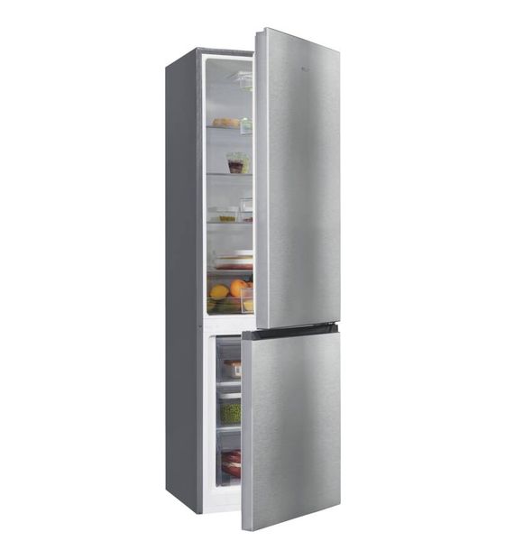Exquisit KGC265-70-010E 198 l / 71 l Kühl-Gefrierkombi freistehend 210 kWh Jahr  (Edelstahl) f&uuml;r 438,00 Euro