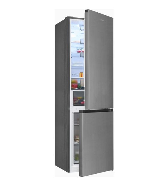 Exquisit KGC380-115-NF-040C 264 l / 113 l Kühl-Gefrierkombi freistehend NoFrost 68 kWh Jahr  (Edelstahl) f&uuml;r 658,00 Euro