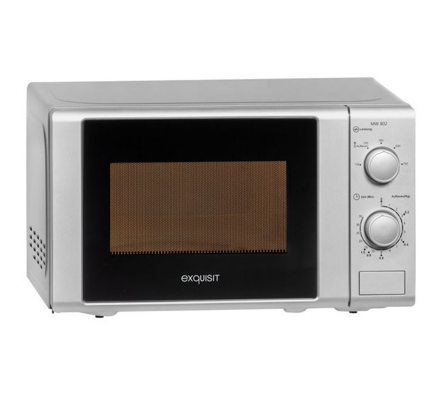Exquisit MW802 Freistehende Mikrowelle 700 W Größe: klein 5 Stufen  (Silber) f&uuml;r 64,49 Euro