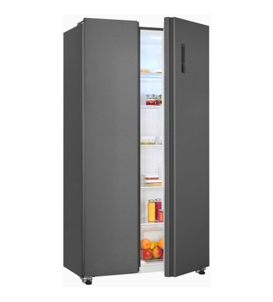 Exquisit SBS46-040E Side-by-Side Kühl-/ Gefrierkombination 291 l / 151 l 287 kWh NoFrost 1770 mm x 910 mm  (Anthrazit) f&uuml;r 670,00 Euro
