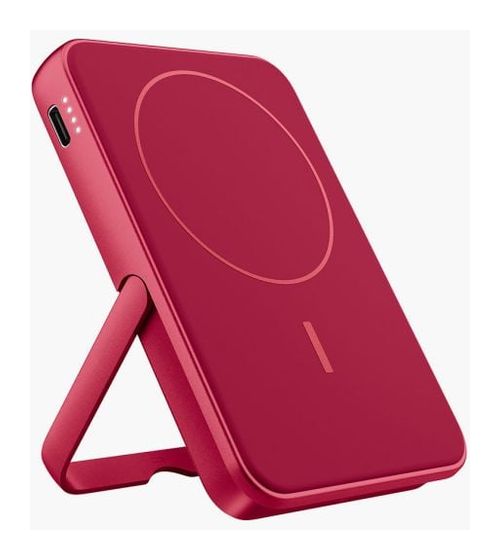 Fresh 'n Rebel Wireless Magnetic 5000 mAh Powerbank USB Typ-C Kabelloses Laden  (Rot) f&uuml;r 24,99 Euro