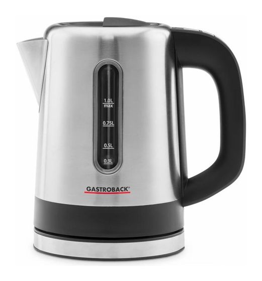 Gastroback 42435 Design 1,0 l Wasserkocher 2200 W  (Schwarz, Edelstahl) f&uuml;r 56,49 Euro