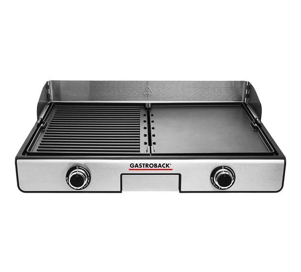 Gastroback 42524 Design Plancha & BBQ 2 Zone(n) 2000 W mit 420 x 280 mm Fläche  (Schwarz, Edelstahl) f&uuml;r 149,99 Euro