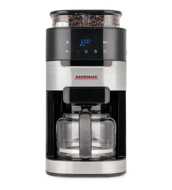 Gastroback 42711 Grind&Brew Pro 12 Tassen Filterkaffeemaschine 1,5 l  (Schwarz, Edelstahl) f&uuml;r 147,99 Euro