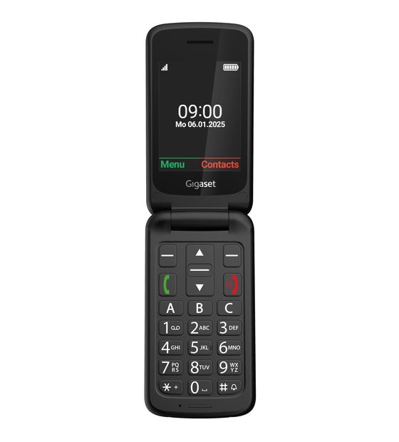 Gigaset GL595 2G Smartphone 7,11 cm (2.8 Zoll) 0,3 MP Single SIM  (Schwarz) f&uuml;r 44,00 Euro