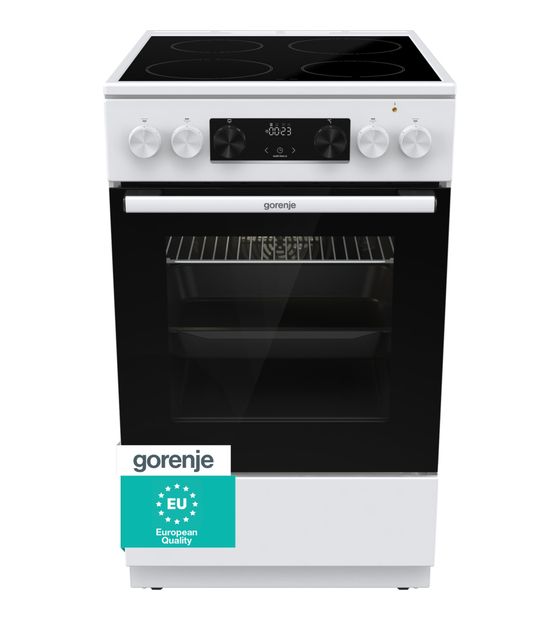 Gorenje GEC5C41WG Freistehender Herd Elektro groß AquaClean AutoClean mit Glaskeramik Kochfeld f&uuml;r 378,00 Euro