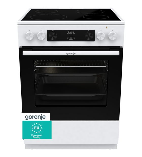 Gorenje GEC6C40WD Freistehender Herd Elektro groß AquaClean AutoClean mit Glaskeramik Kochfeld f&uuml;r 456,00 Euro