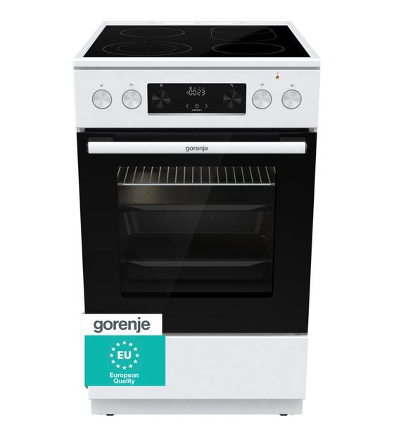 Gorenje GECS5C60WPA Freistehender Herd Elektro groß AquaClean mit Glaskeramik Kochfeld f&uuml;r 438,00 Euro