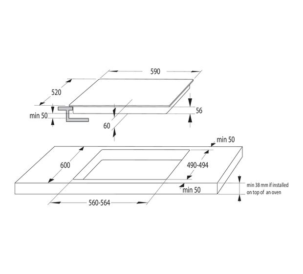 Gorenje GI6401BSCE autarkes 59 cm Induktions Kochfeld/Herdplatte 4 Zone(n) f&uuml;r 218,99 Euro