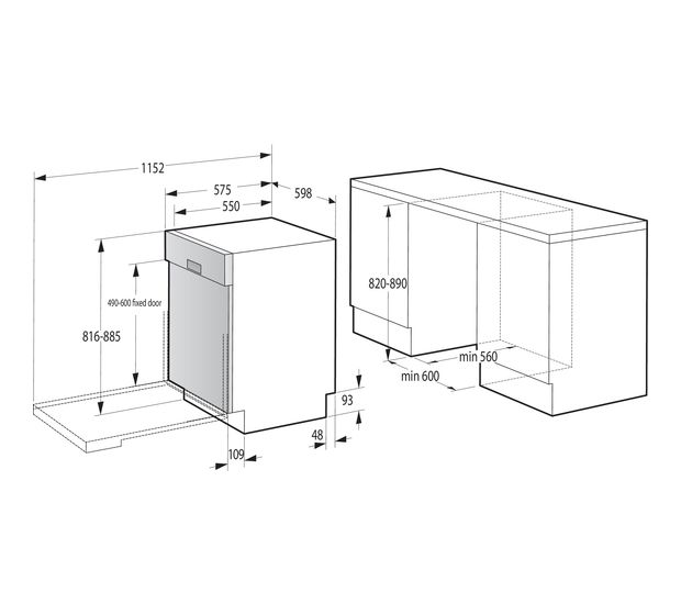 Gorenje GI642E90X 60 cm Geschirrspüler teilintegriert (ohne Front) Leise 13 Maßgedecke aquaStop Funktion f&uuml;r 390,00 Euro