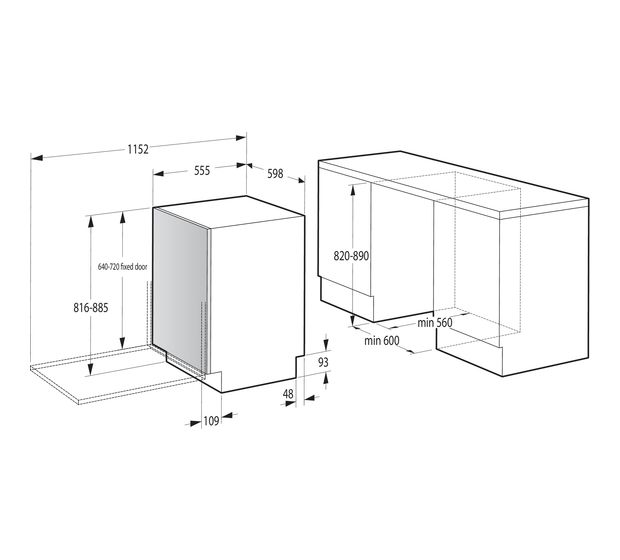 Gorenje GV643D90 60 cm Geschirrspüler vollintegriert (ohne Front) Leise 16 Maßgedecke aquaStop Funktion Auto Open f&uuml;r 454,00 Euro