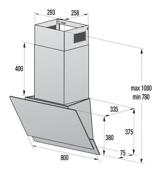 Gorenje WHI849EXBG Abluft/Umluft Dunstabzugshaube/Esse Wand 80 cm (Schwarz) f&uuml;r 235,99 Euro