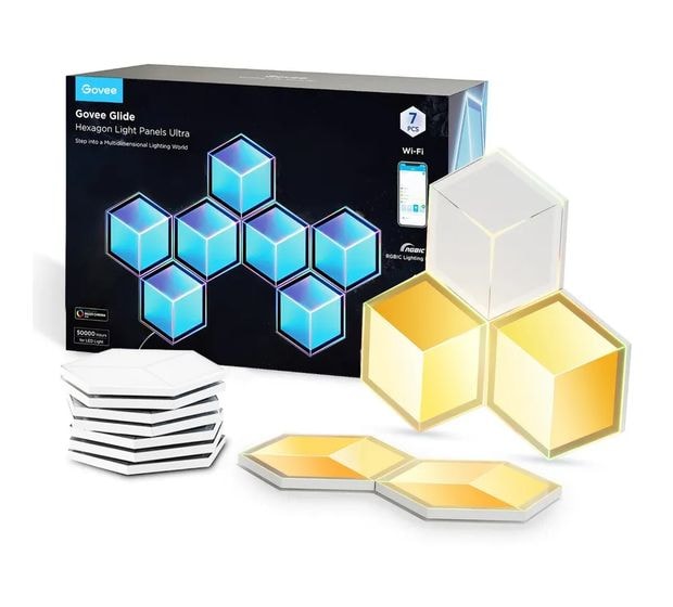 Govee H606A Glide Hexa Ultra Lichtpaneele 7-pack LED Intelligente Wandleuchte Multi AC f&uuml;r 244,99 Euro