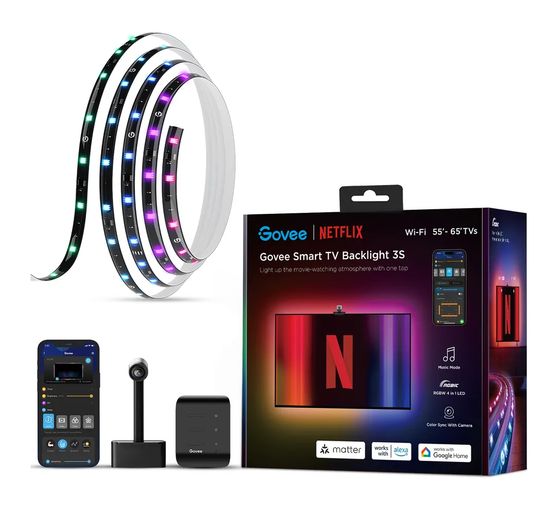 Govee H6098 Netflix Envisual TV Backlight für 55-65" TVs LED Intelligenter Leuchtstreifen Multi f&uuml;r 67,99 Euro
