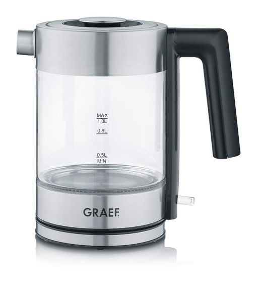 Graef WK300 1,0 l Wasserkocher 2000 W (Schwarz, Edelstahl, Transparent) f&uuml;r 74,99 Euro