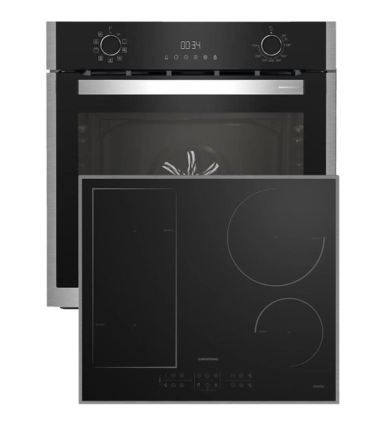 Grundig GESM19320BMPF Herdset groß AutoClean mit 60 cm Induktions Kochfeld f&uuml;r 774,00 Euro