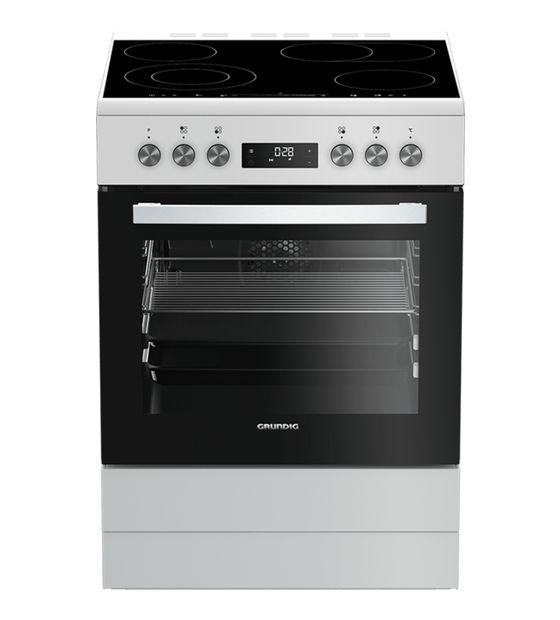Grundig GFBM23420WC Freistehender Herd Elektro groß Zweikreisgrill mit Glaskeramik Kochfeld f&uuml;r 944,00 Euro