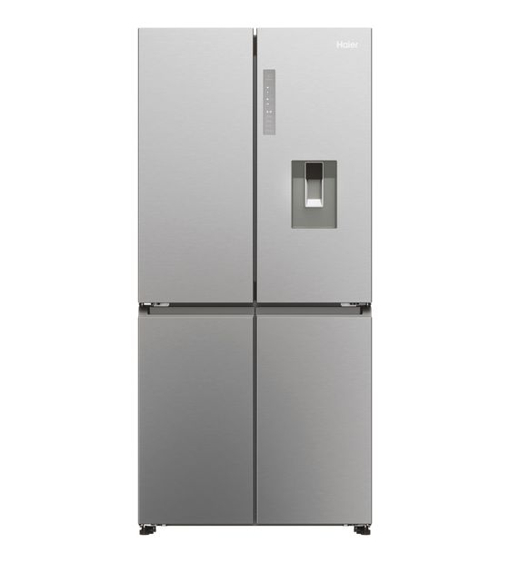 Haier HCR3818EWMM Side-by-Side Kühl-/ Gefrierkombination 307 l / 156 l 290 kWh NoFrost 1815 mm x 833 mm  (Platin, Edelstahl) f&uuml;r 1.028,00 Euro