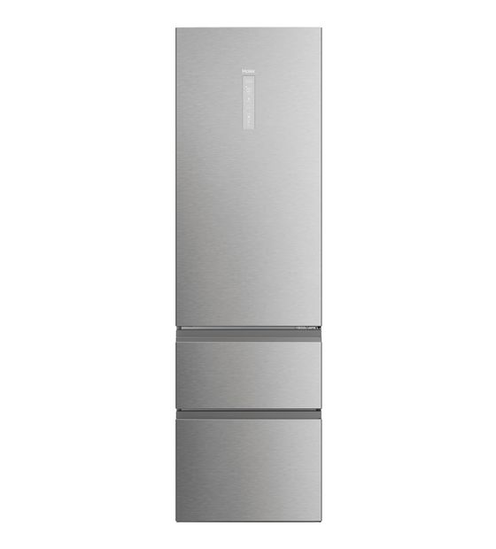 Haier HTW7620ANMG 289 l / 125 l Kühl-Gefrierkombi freistehend NoFrost 120 kWh Jahr  (Edelstahl) f&uuml;r 1.074,00 Euro