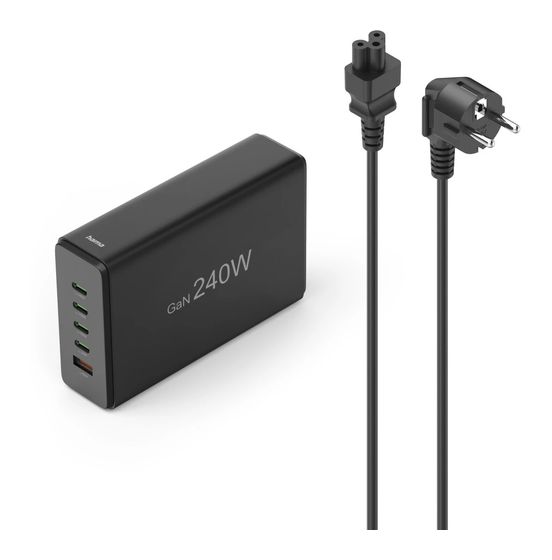 Hama 00201977 Schnellladegerät, 4xUSB-C, 1xUSB-A, PD, max. 240 W f&uuml;r 119,99 Euro