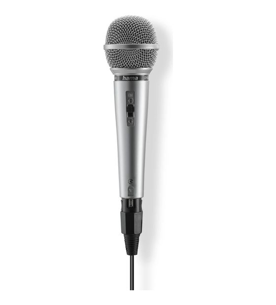 Hama 046004 Jam Star Kabelgebunden Karaoke-Mikrofon 3,5 mm (1/8")  Silber Kabelgebunden  (Silber) f&uuml;r 19,99 Euro
