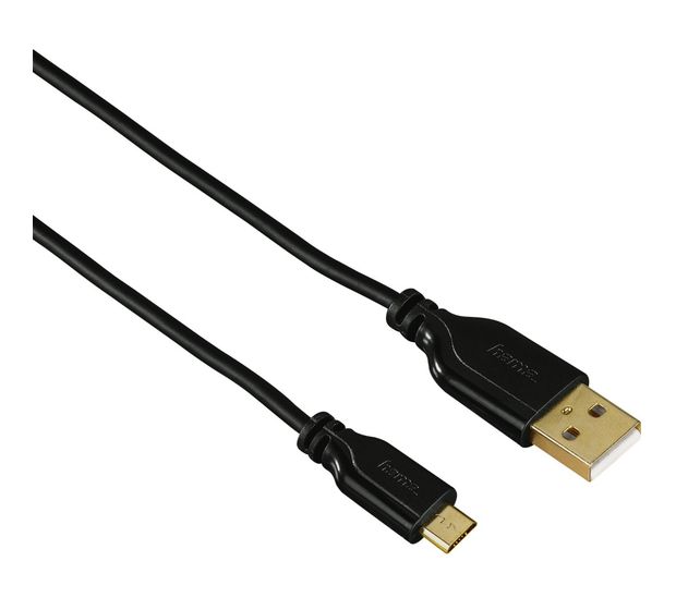 Hama 074251 0,48 Gbit/s Stecker USB A auf Micro-USB B 0,75 m  (Schwarz) f&uuml;r 11,99 Euro