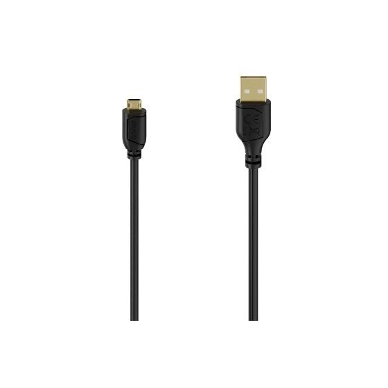 Hama 074264 0,48 Gbit/s Rundkabel USB A auf Micro-USB A 0,75 m  (Schwarz) f&uuml;r 9,99 Euro