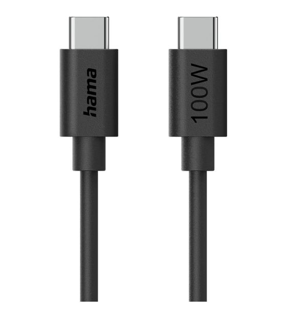Hama 086448 Stecker USB C auf USB C bis 100 W 1,2 m  (Schwarz) f&uuml;r 11,49 Euro